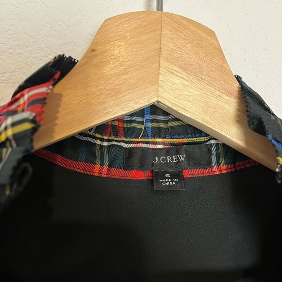 J. Crew Stewart Tartan Plaid Ruffle Neck Mini Shirt Dress Women's Size Small - Picture 5 of 5
